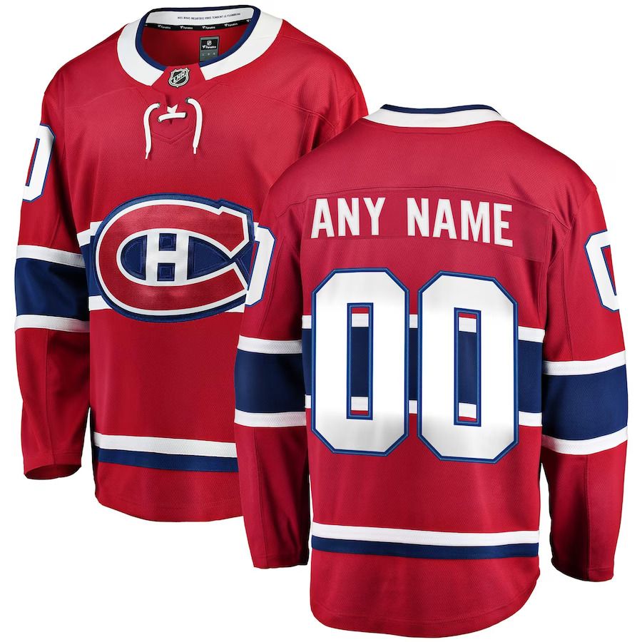 Men Montreal Canadiens Fanatics Branded Red Home Breakaway Custom NHL Jersey